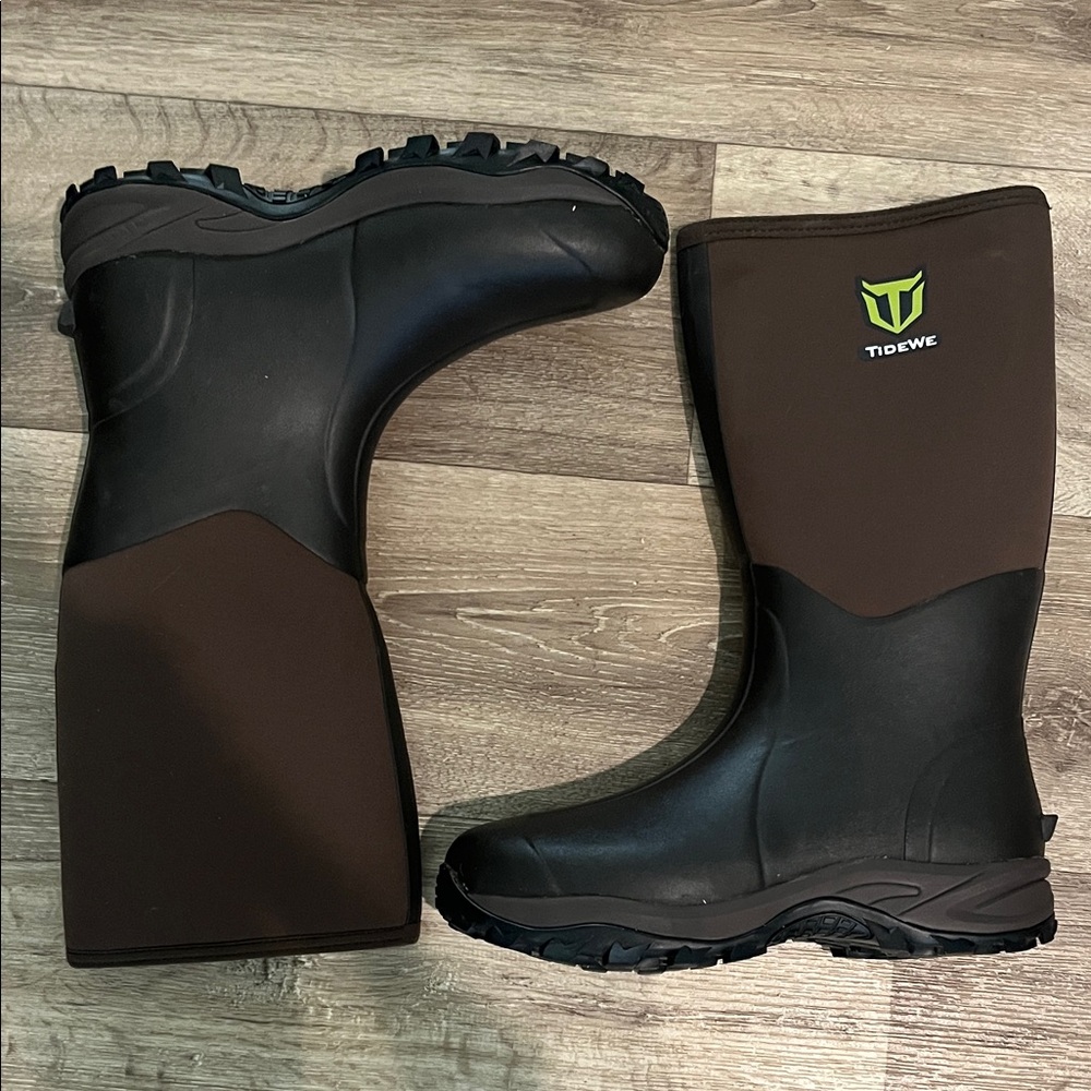 TideWe Men's Outdoor Boots - Black and Brown - Picture 4 of 9